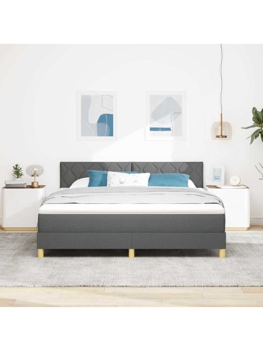 Kontinentālā gulta ar matraci tumši pelēka 180 x 200 cm audums
