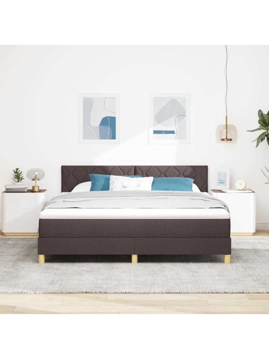 Kontinentālā gulta ar matraci tumši brūna 180 x 200 cm audums