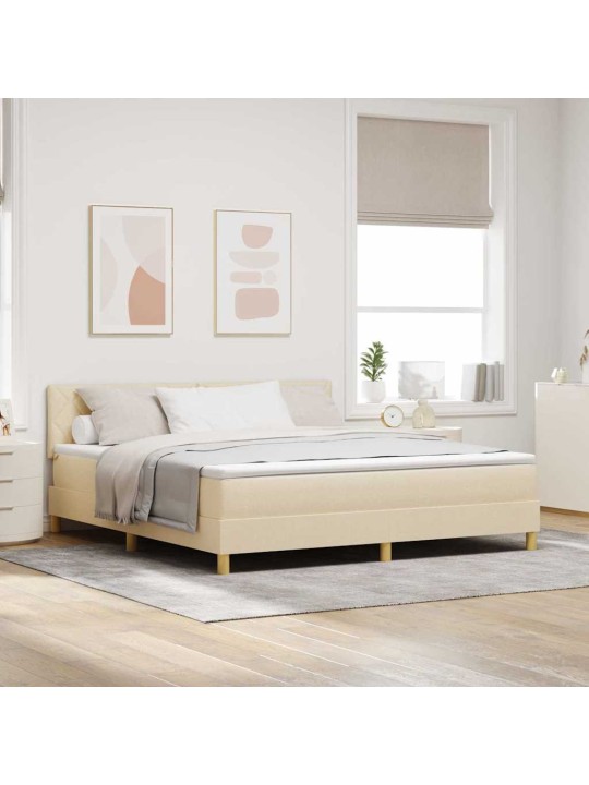Kontinentālā gulta ar matraci krēmkrāsa 180 x 200 cm audums