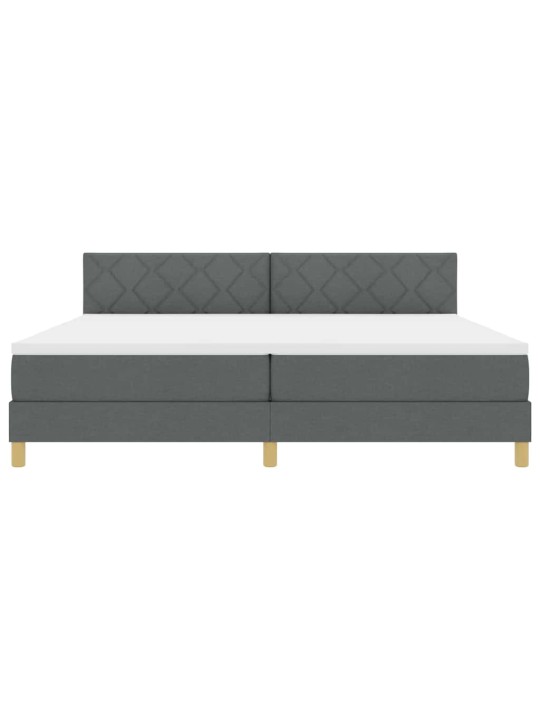 Kontinentālā gulta ar matraci tumši pelēks 200 x 200 cm audums
