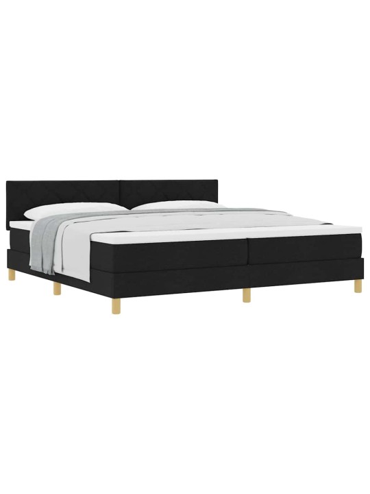Kontinentālā gulta ar matraci melna 200 x 200 cm audums