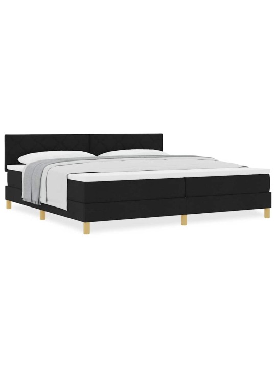 Kontinentālā gulta ar matraci melna 200 x 200 cm audums