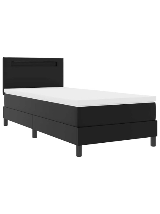 Gultas rāmis ar matraci melna 90 x 190 cm mākslīgā āda