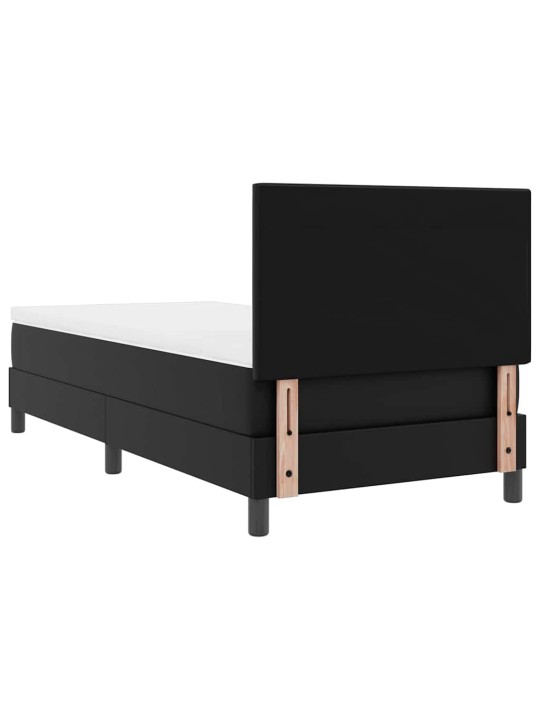 Gultas rāmis ar matraci melna 90 x 190 cm mākslīgā āda