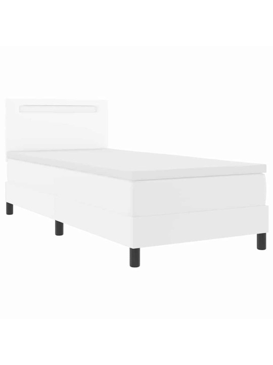 Gultas rāmis ar matraci balts 90 x 200 cm mākslīgā āda