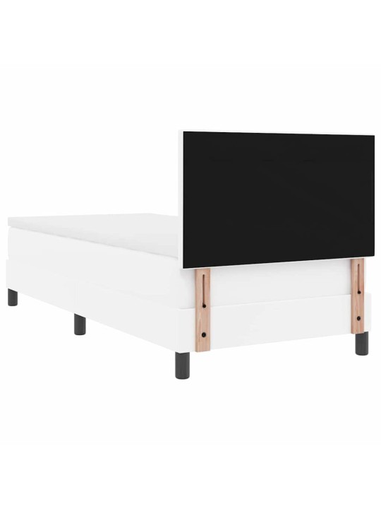 Gultas rāmis ar matraci balts 90 x 200 cm mākslīgā āda