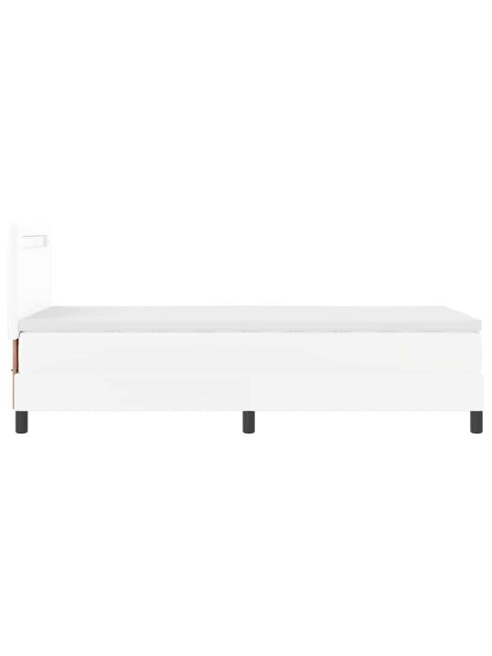 Gultas rāmis ar matraci balts 90 x 200 cm mākslīgā āda