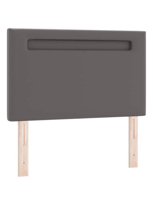 Gultas rāmis ar matraci pelēka 100 x 200 cm mākslīgā āda