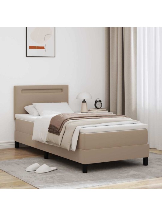 Gultas rāmis ar matraci kapučīno 100 x 200 cm mākslīgā āda