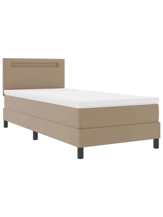 Gultas rāmis ar matraci kapučīno 100 x 200 cm mākslīgā āda