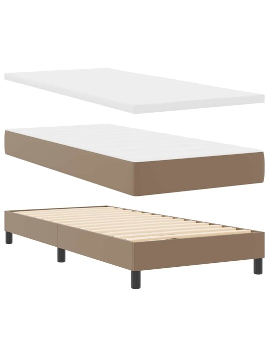 Gultas rāmis ar matraci kapučīno 100 x 200 cm mākslīgā āda