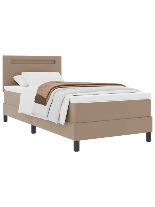 Gultas rāmis ar matraci kapučīno 100 x 200 cm mākslīgā āda