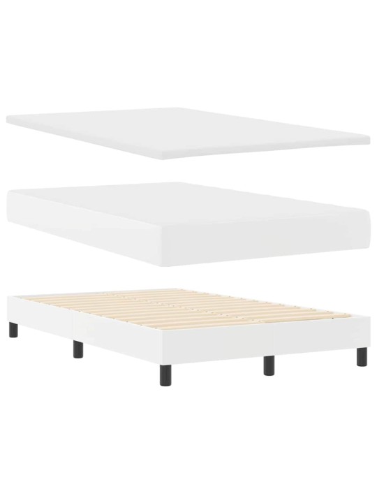 Gultas rāmis ar matraci balts 120 x 190 cm mākslīgā āda