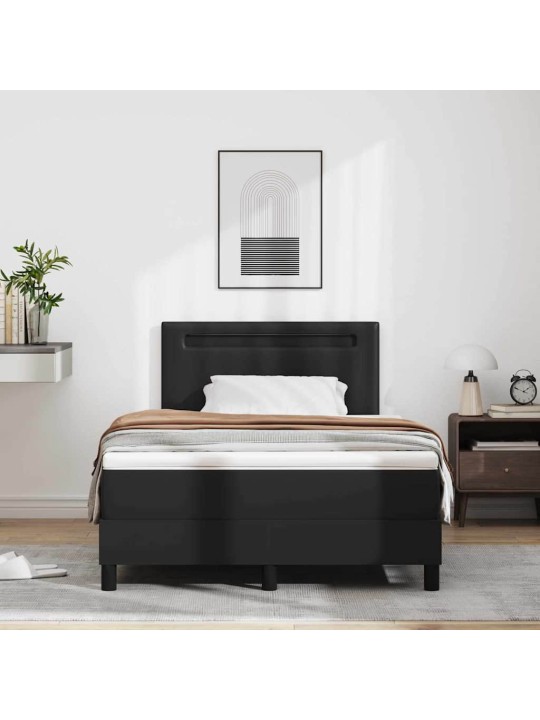 Gultas rāmis ar matraci melna 120 x 200 cm mākslīgā āda