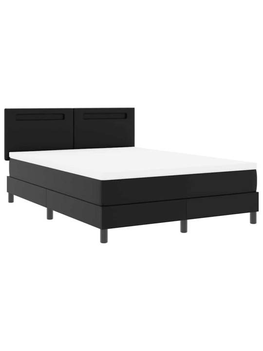 Gultas rāmis ar matraci melna 140 x 190 cm mākslīgā āda