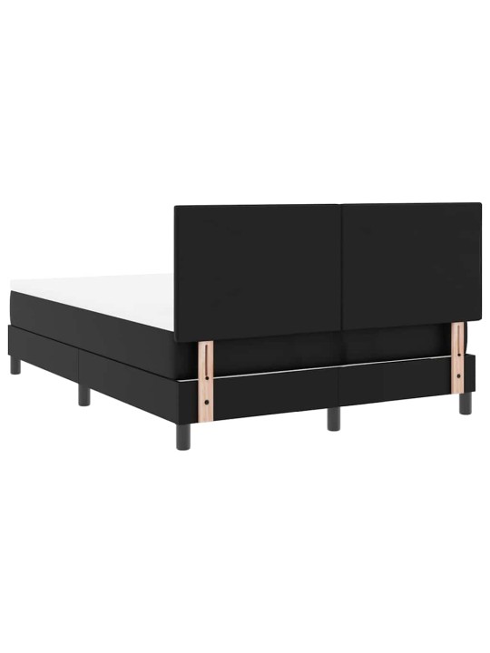 Gultas rāmis ar matraci melna 140 x 190 cm mākslīgā āda