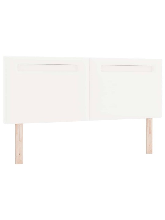 Gultas rāmis ar matraci balts 140 x 190 cm mākslīgā āda