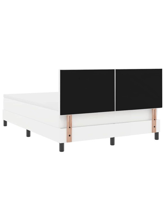 Gultas rāmis ar matraci balts 140 x 200 cm mākslīgā āda