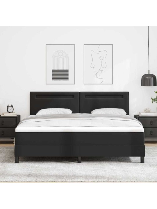 Gultas rāmis ar matraci melna 180 x 200 cm mākslīgā āda