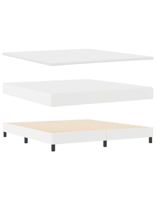 Gultas rāmis ar matraci balts 180 x 200 cm mākslīgā āda