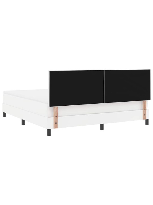 Gultas rāmis ar matraci balts 180 x 200 cm mākslīgā āda