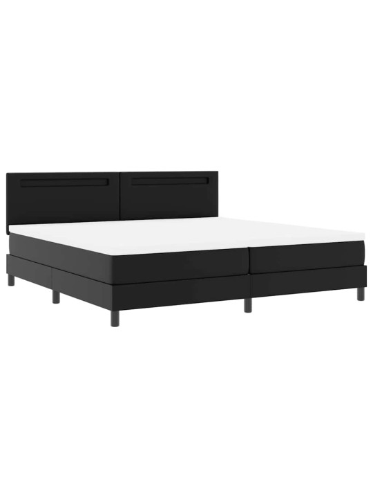 Gultas rāmis ar matraci melna 200 x 200 cm mākslīgā āda
