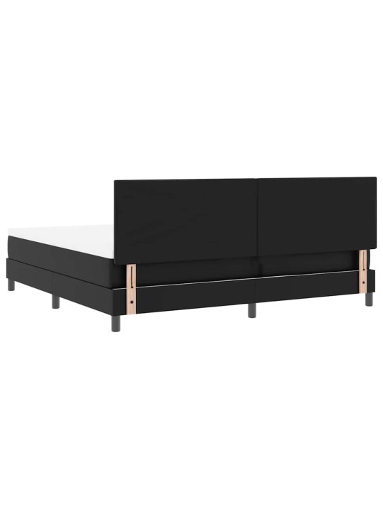 Gultas rāmis ar matraci melna 200 x 200 cm mākslīgā āda