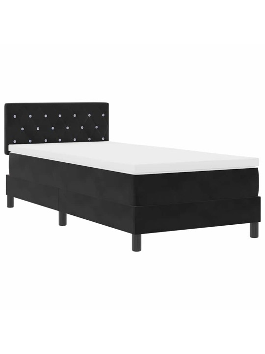 Kontinentālā gulta ar matraču melna 100 x 200 cm audums