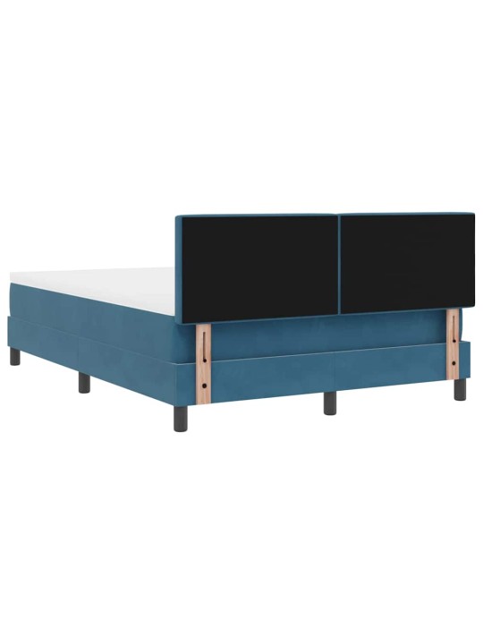 Kontinentālā gulta ar matraču tumši zils 140 x 190 cm audums