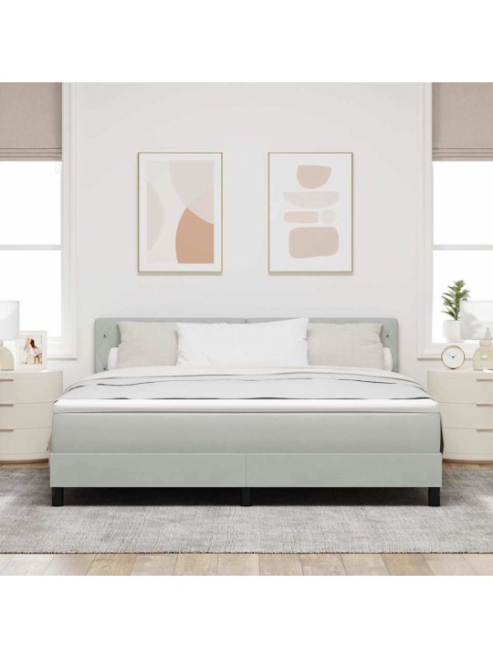 Kontinentālā gulta ar matraču gaiši pelēks 180 x 200 cm audums