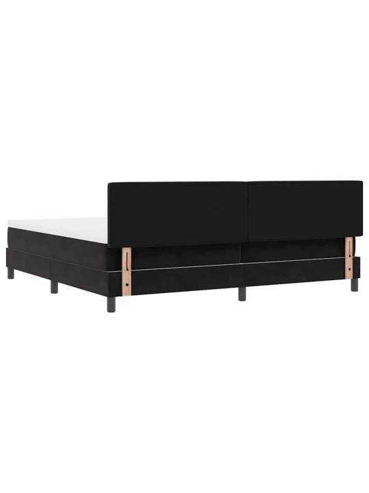 Kontinentālā gulta ar matraču melna 200 x 200 cm audums