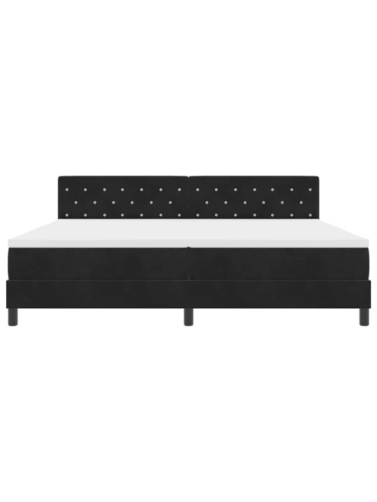 Kontinentālā gulta ar matraču melna 200 x 200 cm audums