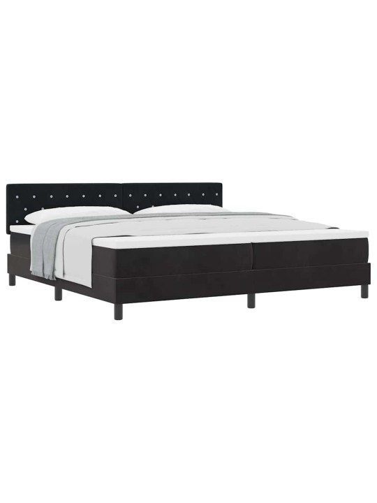 Kontinentālā gulta ar matraču melna 200 x 200 cm audums