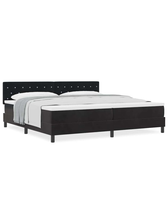 Kontinentālā gulta ar matraču melna 200 x 200 cm audums