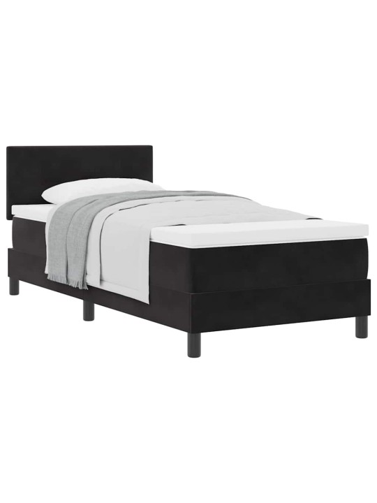 Kontinentālā gulta ar matraču ar matraci melna 90 x 190 cm audums