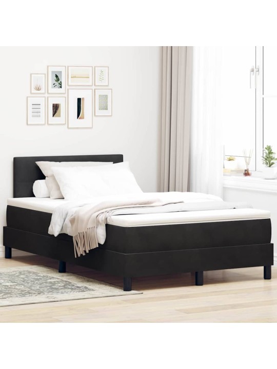 Kontinentālā gulta ar matraču melna 120 x 200 cm audums