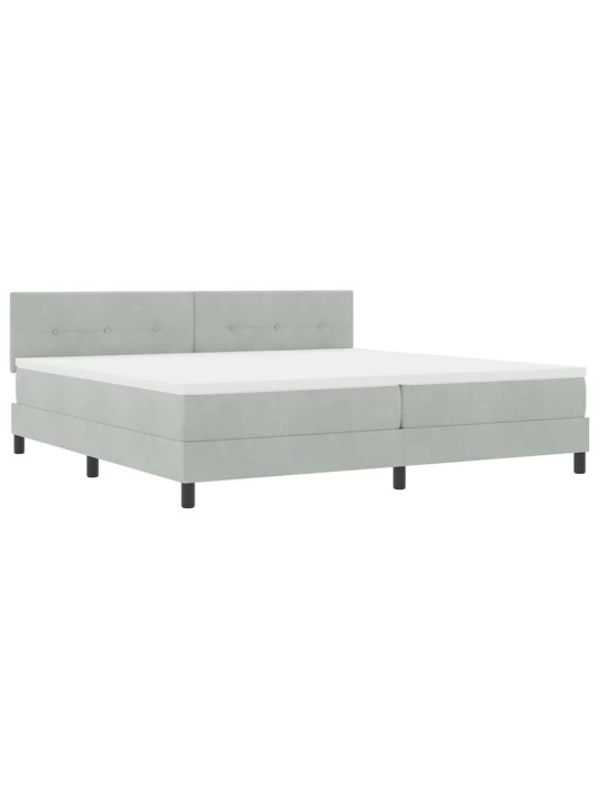 Kontinentālā gulta ar matraču gaiši pelēka 200 x 200 cm audums