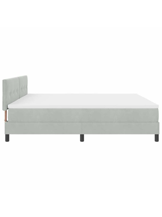 Kontinentālā gulta ar matraču gaiši pelēka 200 x 200 cm audums