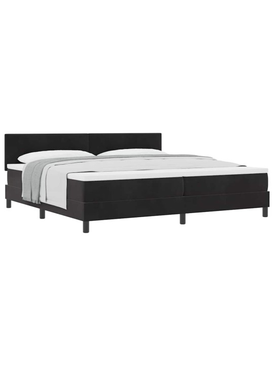 Kontinentālā gulta ar matraču melna 200 x 200 cm audums