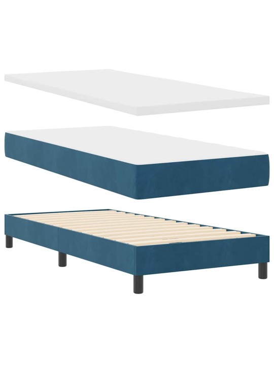 Kontinentālā gulta ar matraču tumši zila 90 x 190 cm audums