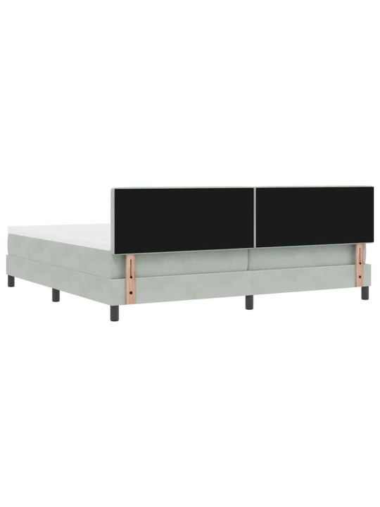 Kontinentālā gulta ar matraču gaiši pelēka 200 x 200 cm audums