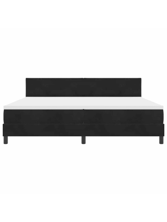 Kontinentālā gulta ar matraču melna 200 x 200 cm audums