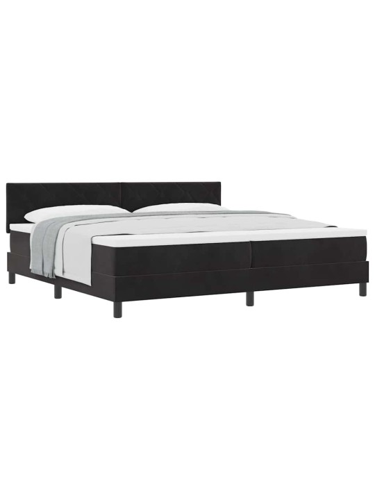 Kontinentālā gulta ar matraču melna 200 x 200 cm audums