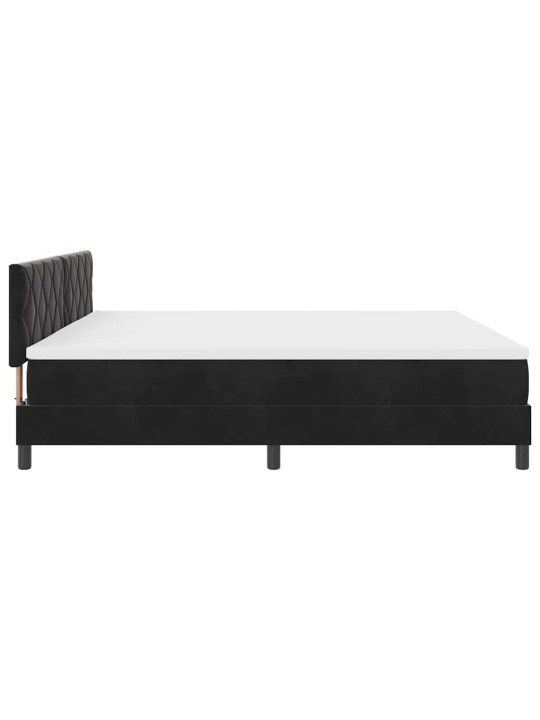 Kontinentālā gulta ar matraču melna 200 x 200 cm audums