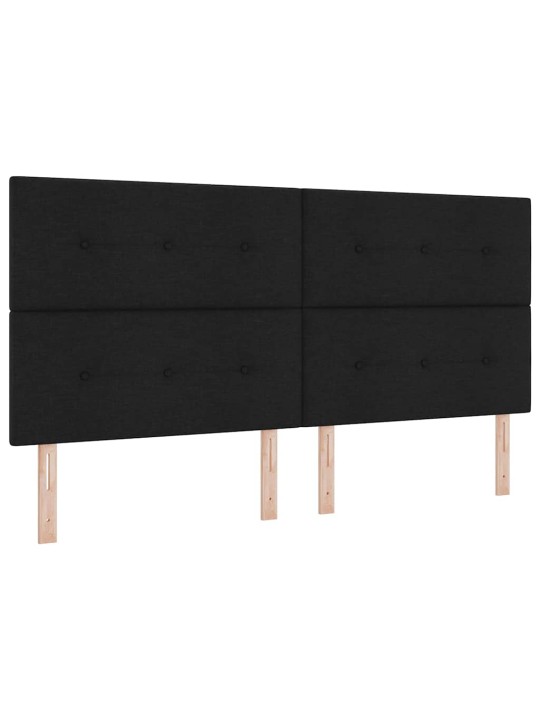 Kastītes atsperu gulta ar matraci melna 200 x 200 cm audums