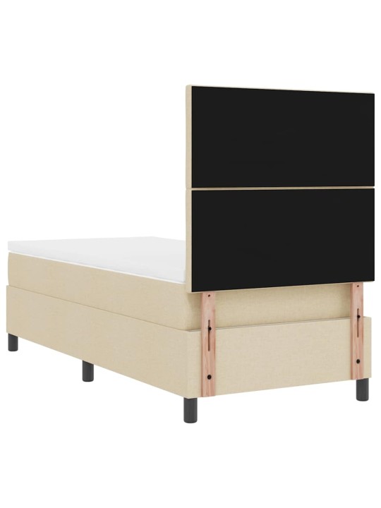 Kontinentālā gulta ar matraci krēmkrāsa 100 x 200 cm audums