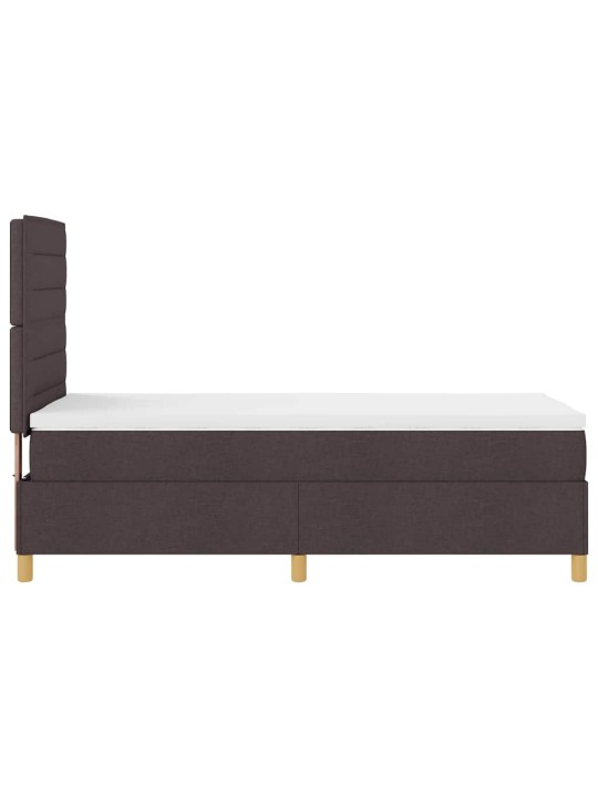 Kastītes atsperu gulta tumši brūna 80 x 200 cm audums