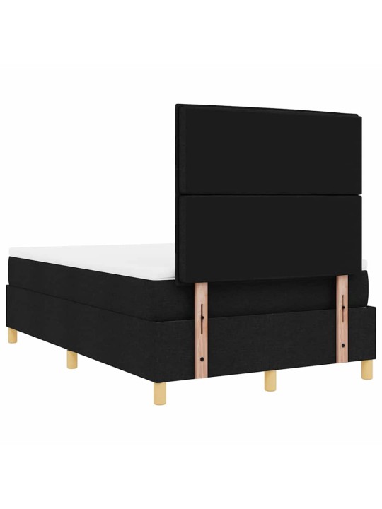 Kontinentālā gulta ar matraci melna 120 x 190 cm audums