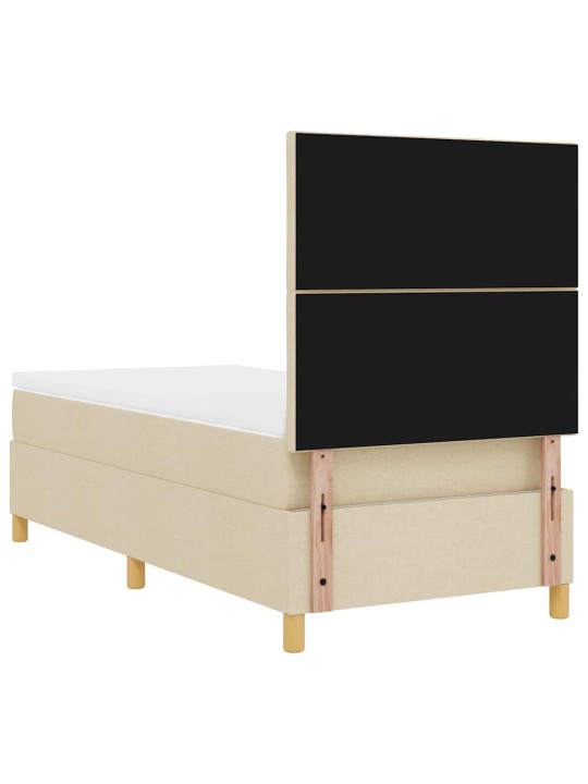 Kontinentālā gulta ar matraci krēmkrāsa 100 x 200 cm audums