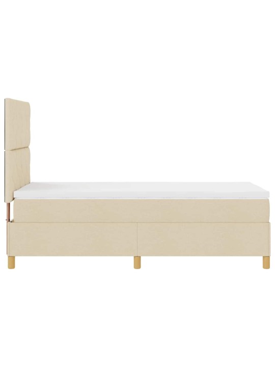 Kontinentālā gulta ar matraci krēmkrāsa 100 x 200 cm audums